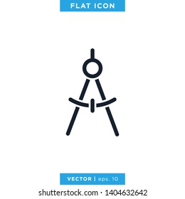 Drafting Compass Icon Vector Design Template