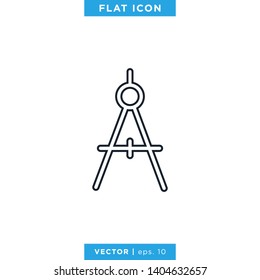 Drafting Compass Icon Vector Design Template