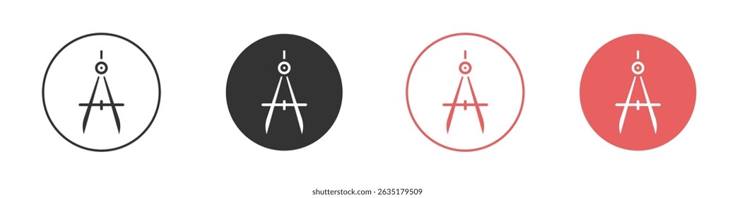 Drafting compass icon vector design template simple and clean style