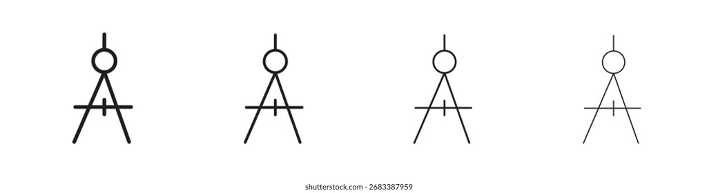 Desenho de ícone de bússola gráficos vetoriais. ícones de vetor estilo preto