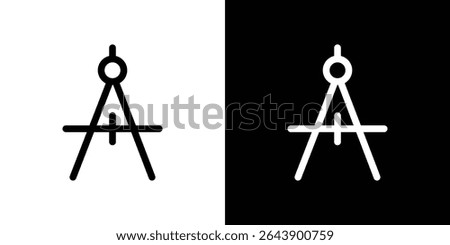 Drafting compass icon vector simple element illustration editable