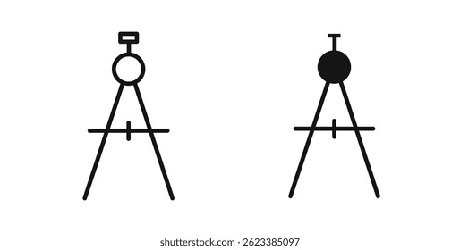 Drafting compass icons on white background for web