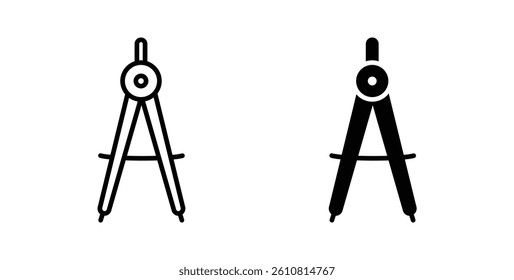 Drafting compass icons. thin line vector icons