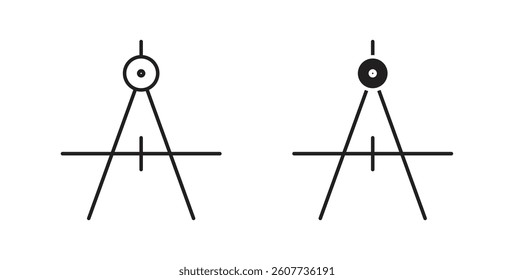 Drafting compass icons vectors graphic designs