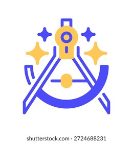 Drafting Compass Line Icon, Outline Symbol for Technical Drawing, Engineering Design, Architectural Geometry, Precision Drafting, and Mathematical Tool. Vector Sign Icon.
