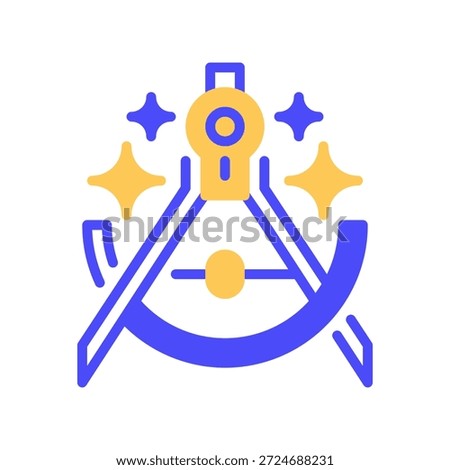 Drafting Compass Line Icon, Outline Symbol for Technical Drawing, Engineering Design, Architectural Geometry, Precision Drafting, and Mathematical Tool. Vector Sign Icon.
