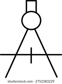 Drafting compass tool icon for architectural design