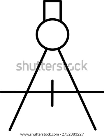 Drafting compass tool icon for architectural design