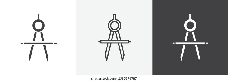 Drafting compass vector icons collection graphic designs for ui designs