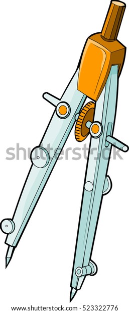 Drafting Compass vector illustration isolated\
on a white background