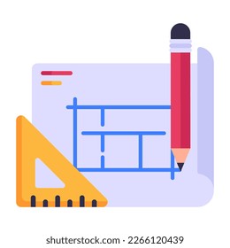Drafting flat icon is up for premium use 