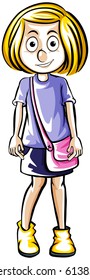 Drafting human character for cute girl illustration