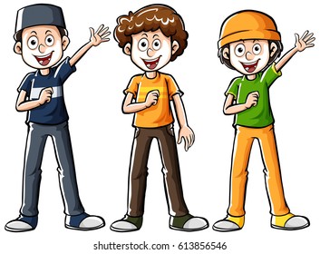 Zeichnen menschlichen Charakters für muslimische Jungen, Illustration