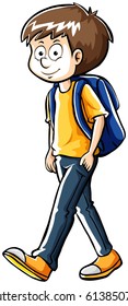 Drafting human character for schoolboy illustration