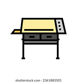 vector de icono de color del borrador de la arquitectura de la tabla de dibujo. signo del borrador de la arquitectura del cuadro de dibujo. ilustración de símbolo aislado