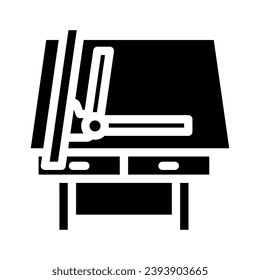 drafting table architectural drafter glyph icon vector. drafting table architectural drafter sign. isolated symbol illustration
