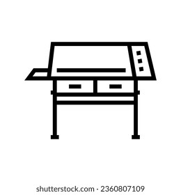 drafting table architectural drafter line icon vector. drafting table architectural drafter sign. isolated contour symbol black illustration