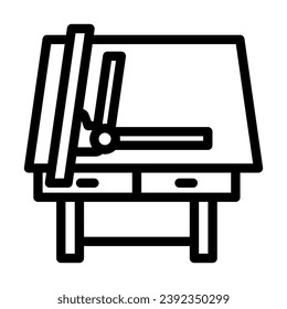 drafting table architectural drafter line icon vector. drafting table architectural drafter sign. isolated contour symbol black illustration