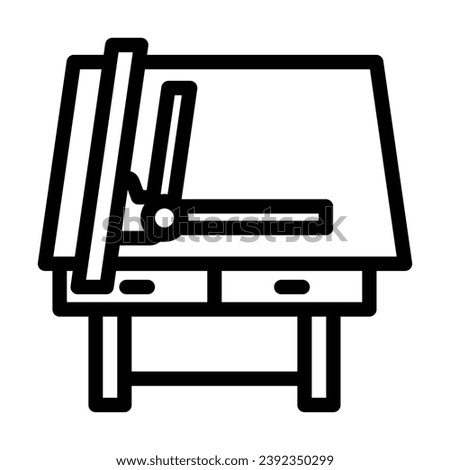 drafting table architectural drafter line icon vector. drafting table architectural drafter sign. isolated contour symbol black illustration