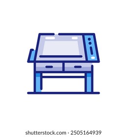 Drafting Table for Architecture Project Vector Icon