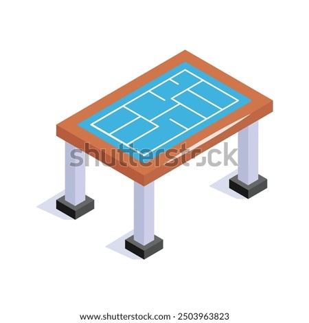 Drafting table, blueprint table isometric design in modern style