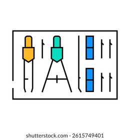 drafting tools architectural drafter line icon vector. drafting tools architectural drafter sign. isolated symbol illustration