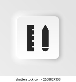 Drafting tools, drawing tools icon - Vector. Simple element illustration from UI concept. Drafting tools, drawing tools icon neumorphic style vector icon