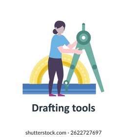 Drafting tools Vector illustration which can easily modify or edit

