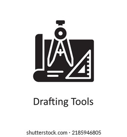 Drafting Tools vector solid Icon Design illustration. Miscellaneous Symbol on White background EPS 10 File