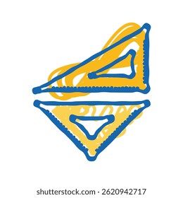 drafting triangle architectural drafter doodle icon sketch vector. drafting triangle architectural drafter sign. isolated symbol illustration