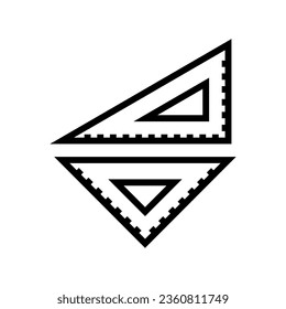 drafting triangle architectural drafter line icon vector. drafting triangle architectural drafter sign. isolated contour symbol black illustration