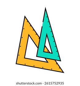 drafting triangle architectural drafter line icon vector. drafting triangle architectural drafter sign. isolated symbol illustration