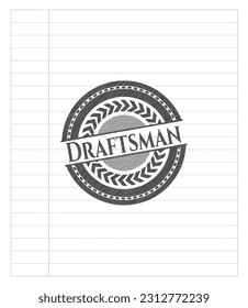 Draftsman with pencil strokes. Vector Illustration. Detailed. 