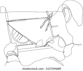 Draftsman. Profession of the future. One line vector illustration