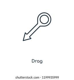 Drag concept line icon. Linear Drag concept outline symbol design. This simple element illustration can be used for web and mobile UI/UX.