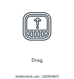 Drag concept line icon. Linear Drag concept outline symbol design. This simple element illustration can be used for web and mobile UI/UX.