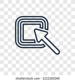 Drag concept vector linear icon isolated on transparent background, Drag concept transparency concept in outline style