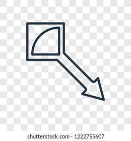 Drag concept vector linear icon isolated on transparent background, Drag concept transparency concept in outline style