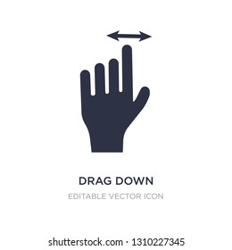 drag down icon on white background. Simple element illustration from Guestures concept. drag down icon symbol design.