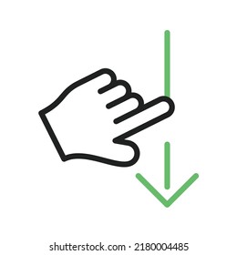 Drag Down icon vector image. Can also be used for Media Buttons. Suitable for mobile apps, web apps and print media.