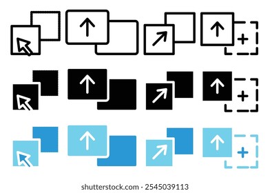 Icono de arrastrar y soltar en versiones negras y de color.