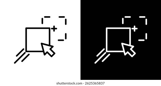 Drag and drop icon concept stroke on white background