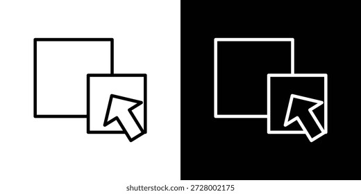 Arrastrar y soltar icono. Objeto aislado sobre un fondo blanco y negro.