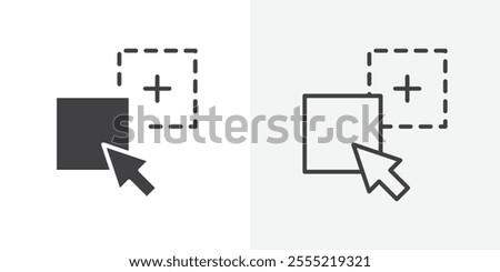 Drag and drop icon. outlined vector style.