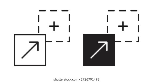 Conjunto de iconos de arrastrar y soltar. paquete de elementos de Web de logotipo mínimo.