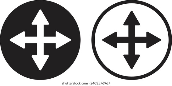 Drag and drop icon set in two styles isolated on white background Move icon vector