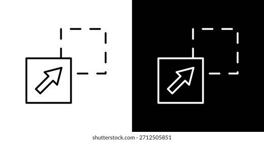 Drag and drop icon in simple linear style.