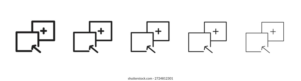 Arrastrar y soltar icono. Estilo de contorno simple. Elementos gráficos.