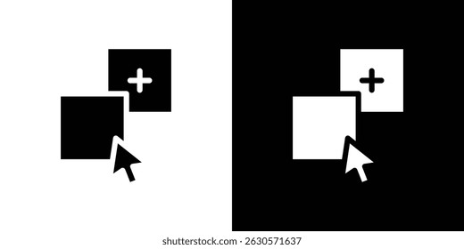 Drag and drop icon in solid flat trendy design style.