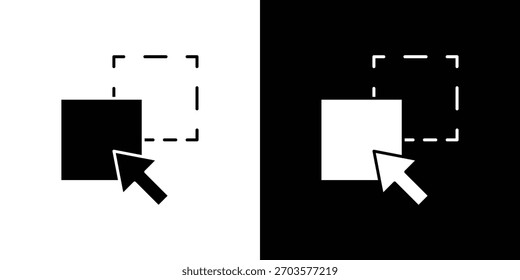 Logotipo del símbolo del icono de arrastrar y soltar. Plantilla gráfica.